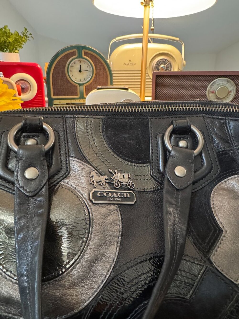 Coach Madison Patchwork Leather Tote Bag | Large Shoulder Bag - Picture 3 of 8